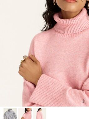 J.Crew Striped turtleneck sweater in Supersoft yarn - pink XS